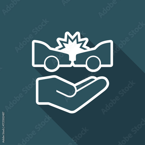 Car crash - Vector flat icon