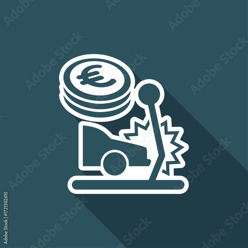 Car insurance payment - Euro - Vector web icon