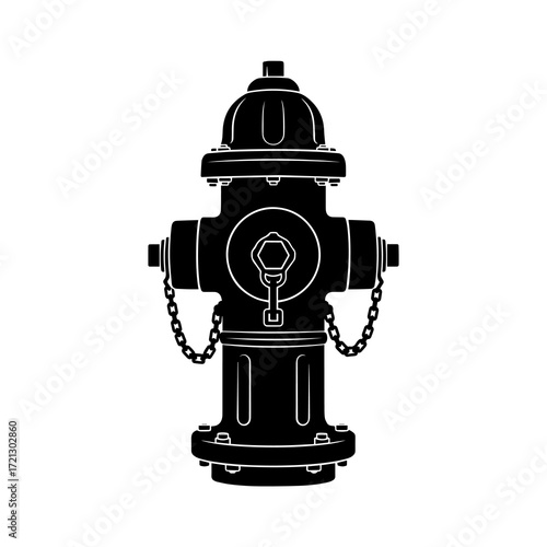 vector silhouette of a fire hydrant with a white background