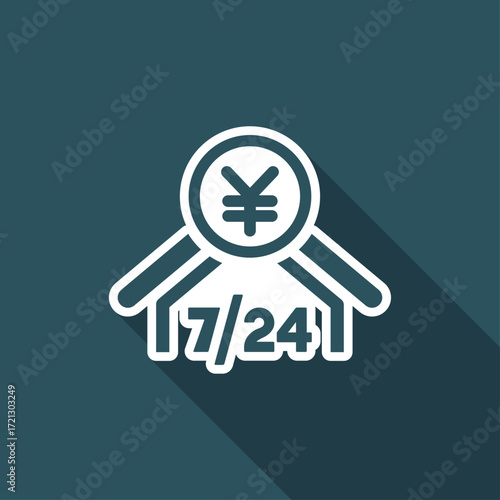Banking services 7/24 - Vector flat icon