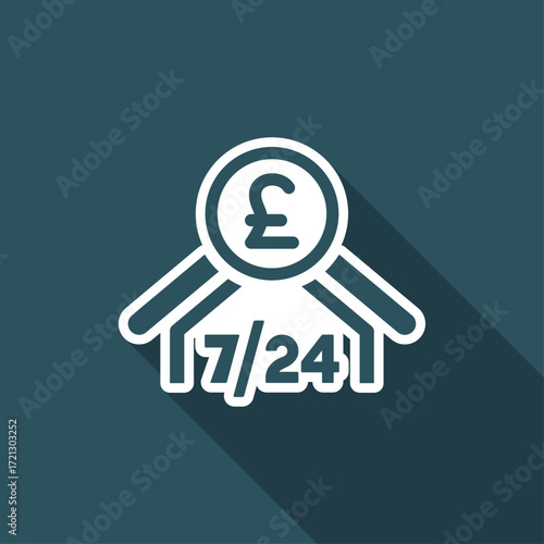 Banking services 7/24 - Vector flat icon