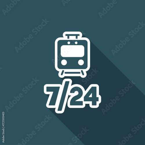 Train services 7/24 - Vector web icon
