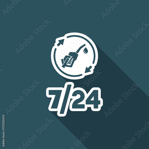 Fuel service 7/24 - Vector web icon
