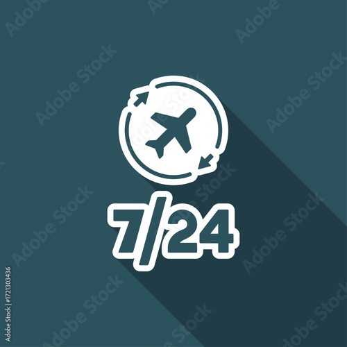Airline services 7/24 - Vector web icon