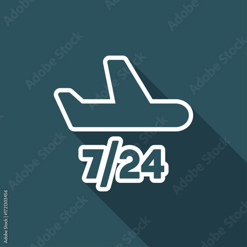 Airline services 7/24 - Vector web icon