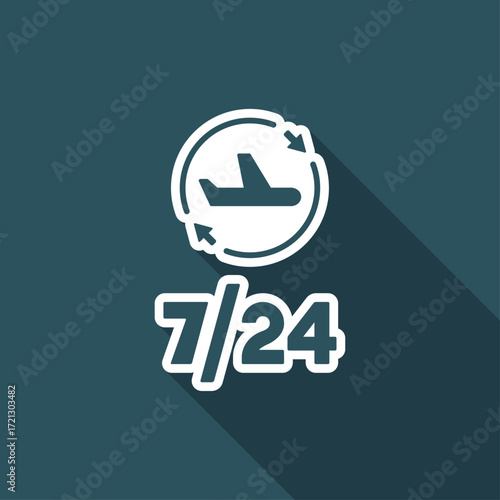 Airline services 7/24 - Vector web icon