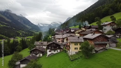 Wallpaper Mural Mountain village aerial view Torontodigital.ca