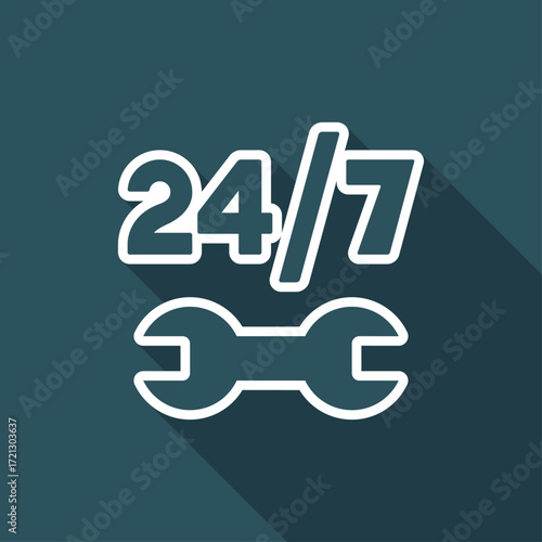 Assistance services 7/24 - Vector web icon