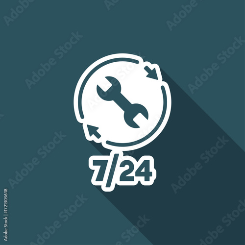 Assistance services 7/24 - Vector web icon