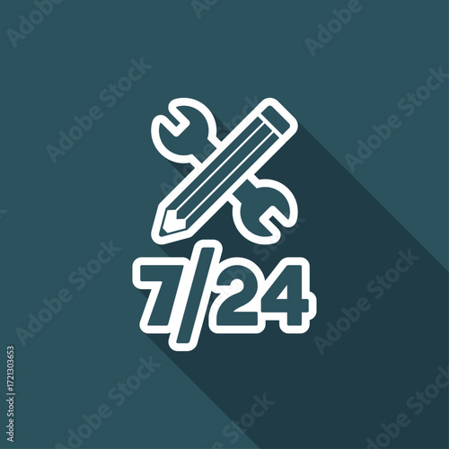 Assistance services 7/24 - Vector web icon
