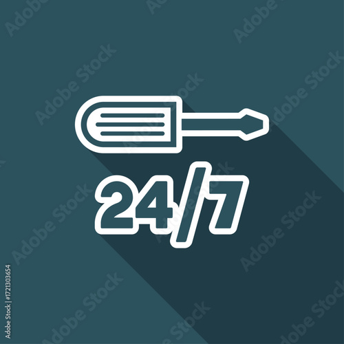 Assistance services 7/24 - Vector web icon