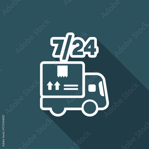 Steady delivery service 24/7 - Vector web icon