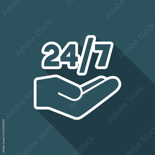 Steady services 24/7 - Vector web icon