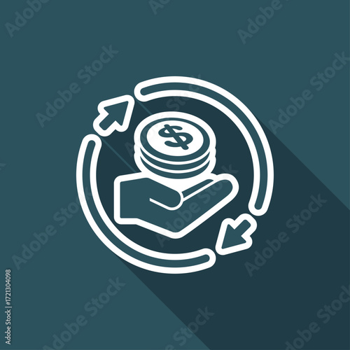 Constant exchange banking services - Vector web icon
