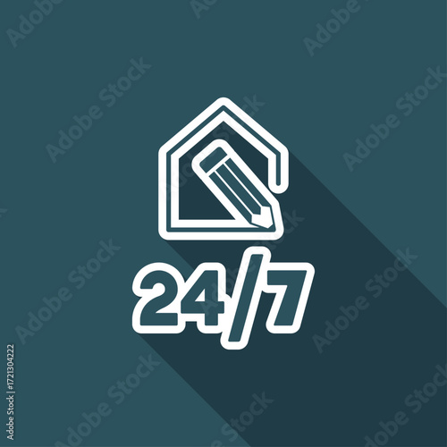House customized services 24/7 - Vector web icon