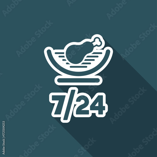 Online food services - Meat - Vector web icon