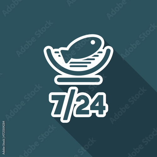 Online food services - Fish - Vector web icon
