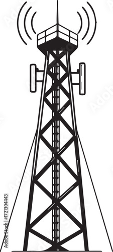 Outline of a Radio Transmission Tower radio tower communication tower