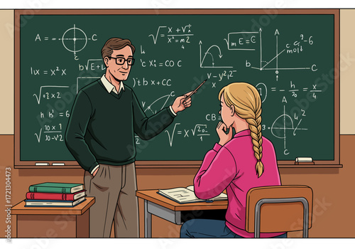 Tutoring Session Math Class with Teacher