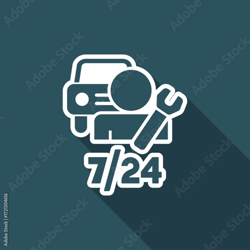Steady car assistance services - Vector web icon
