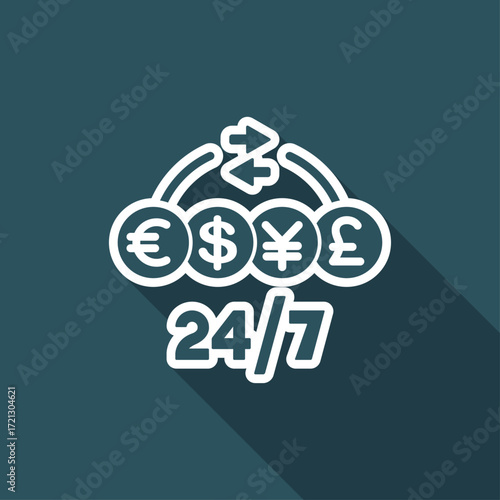 Steady money transfer service - Vector web icon