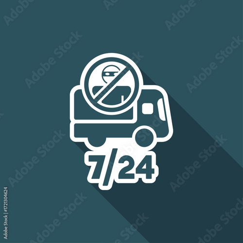 Security transport service 7/24 - Vector web icon