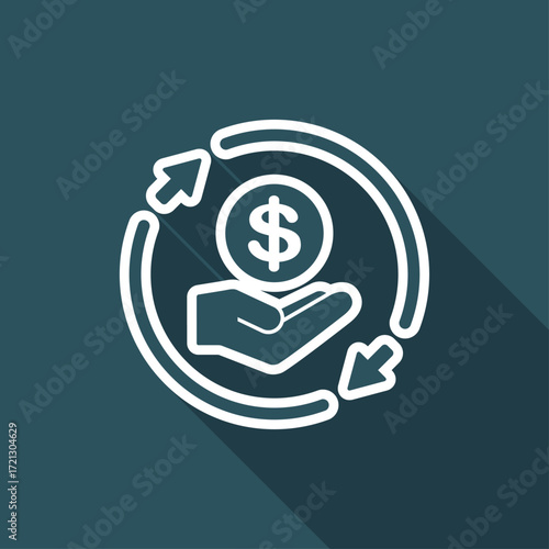 Full money services - exchange or transfer - Vector web icon