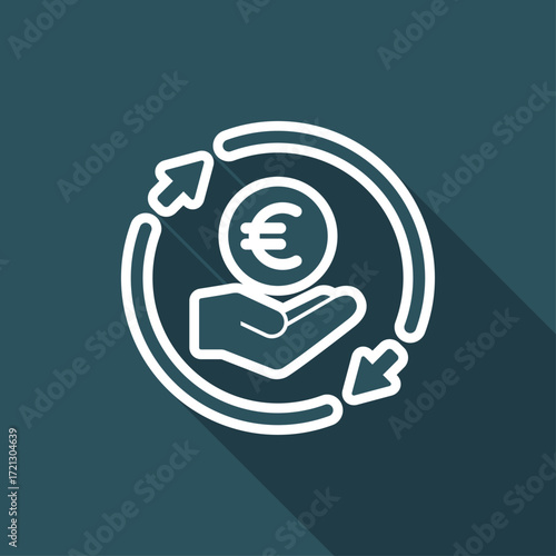 Full money services - exchange or transfer - Vector web icon
