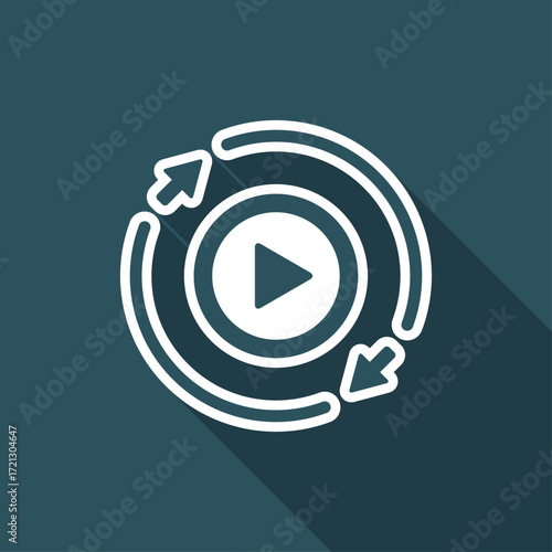 Steady multimedia services 24/7 - Vector web icon