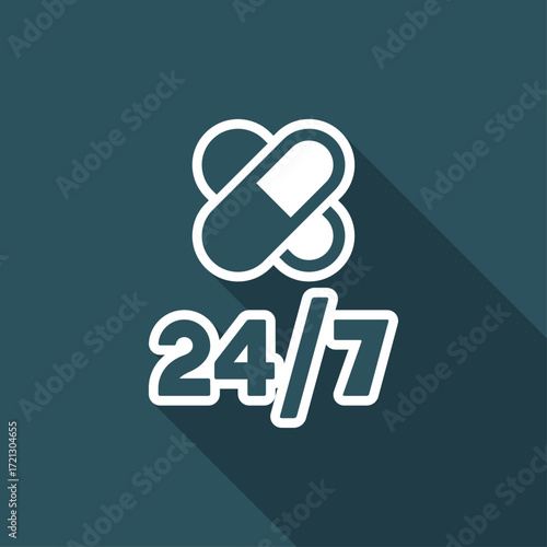 Steady medical services 24/7 - Vector web icon