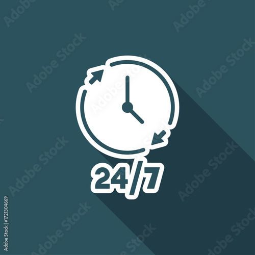 24/7 steady concept symbol - Vector web icon