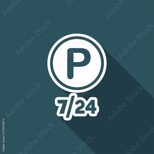 Steady parking service 24/7 - Vector web icon