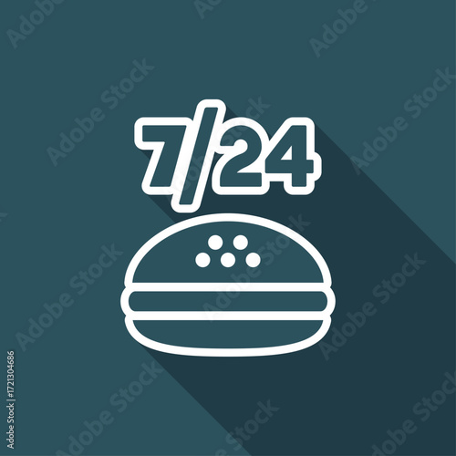 Fast-foood steady service - Vector flat icon