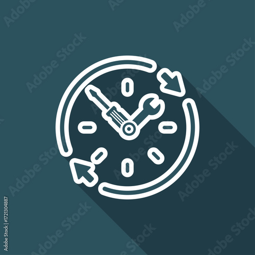 Full time technical assistance services - Vector web icon