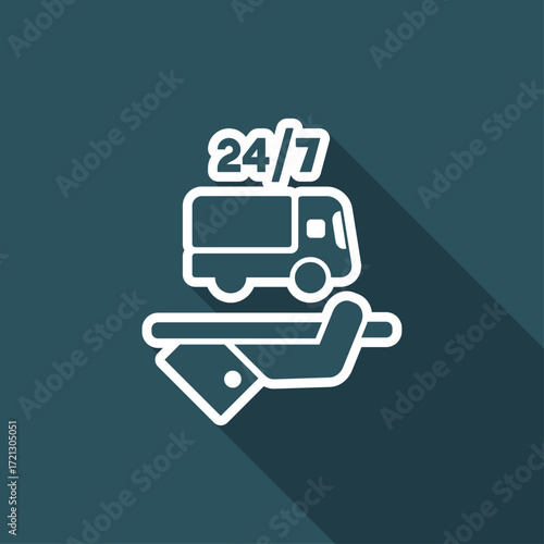 Delivery services 24/7 - Vector web icon