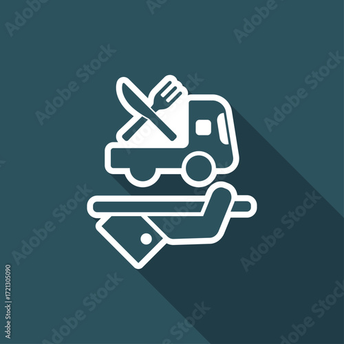 Restaurant delivery service - Vector web icon