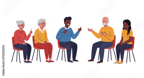 Diverse Group Engaging in Conversation and Sharing Ideas