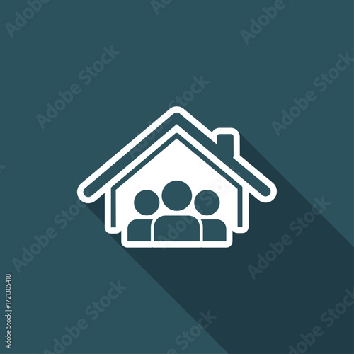 Cohabitation concept - Vector web icon
