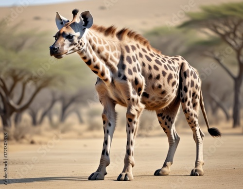 Hybrid animal between hyena...