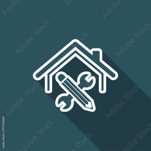 House renovation - Vector web icon