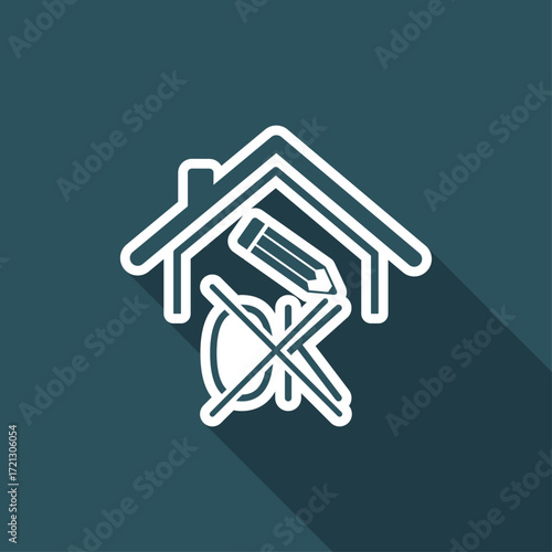 Real estate or hotel concept - Confirm of client decision - Vector web icon