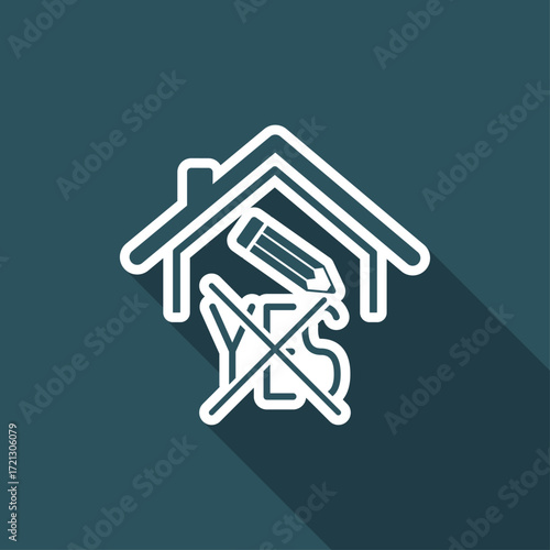 Real estate or hotel concept - Confirm of client decision - Vector web icon