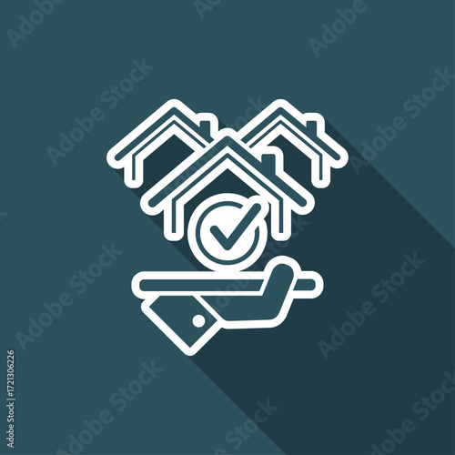 Choose the perfect house - Vector web icon