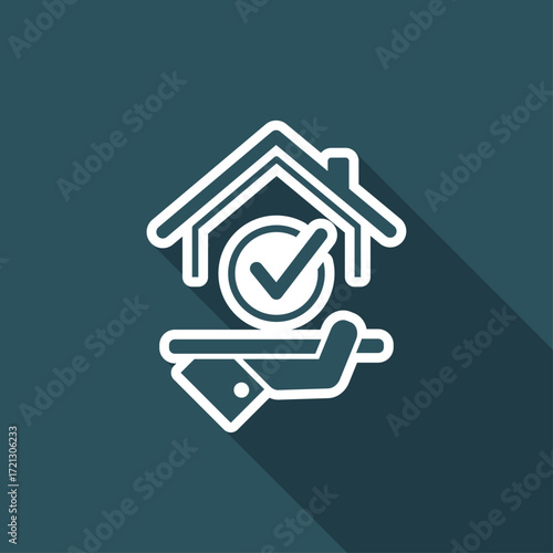 Choose the perfect house - Vector web icon