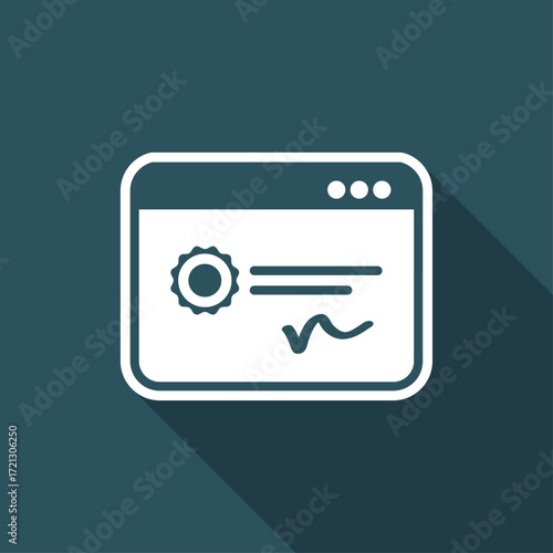 Digital certificate - Vector web icon