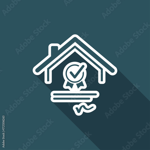 Home certification - Vector web icon