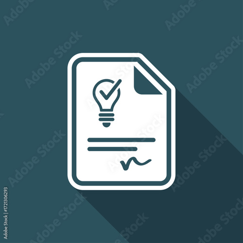Contract for electricity service - Vector web icon