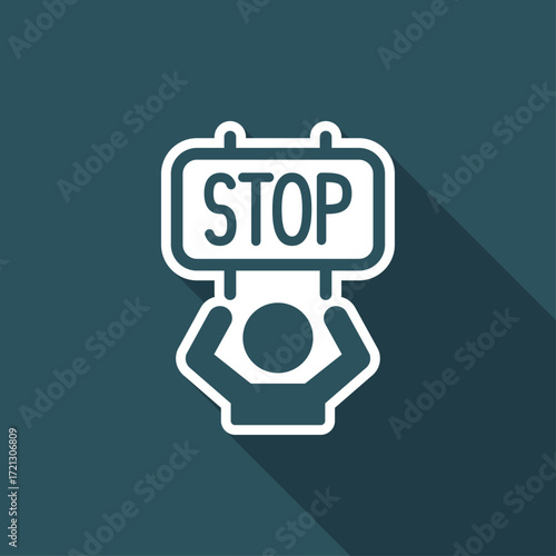 Protest for the stop - Vector web icon