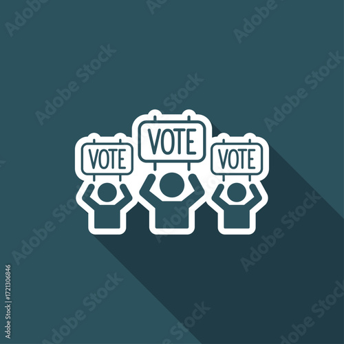 Electoral supporters - Vector web icon