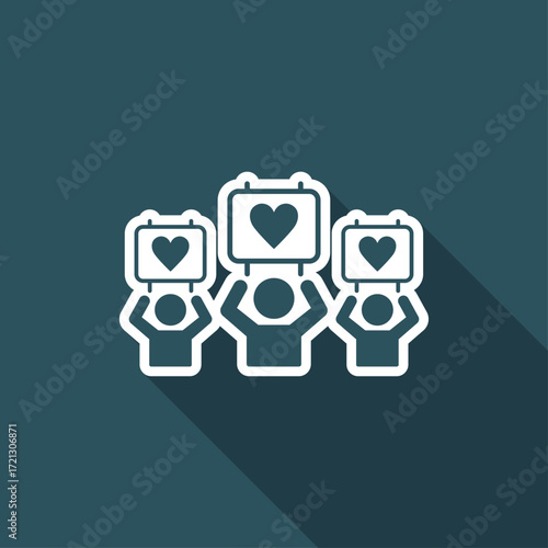 Demostration for peace and love - Vector web icon
